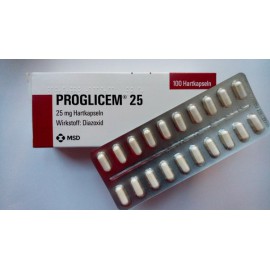 Изображение препарта из Германии: Прогликем PROGLICEM 25 мг/100 капсул 